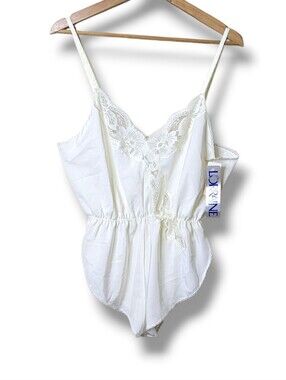 Vintage Lorraine Lace Teddy Romper Panty Slip
